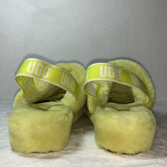 UGG Fluff Yeah Slide Sheepskin Slipper Sandals Sulfur Mult women’s size 10 - Picture 6 of 8